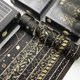 thumbnail image 1 of Juego de 10 rollos de cinta con patrón de cuadros decorativos, para Bullet Journal, bricolaje, envolver regalos, manualidades, (serie Black Gold Foil). XianweiShao 8390615136990, 1 of 4