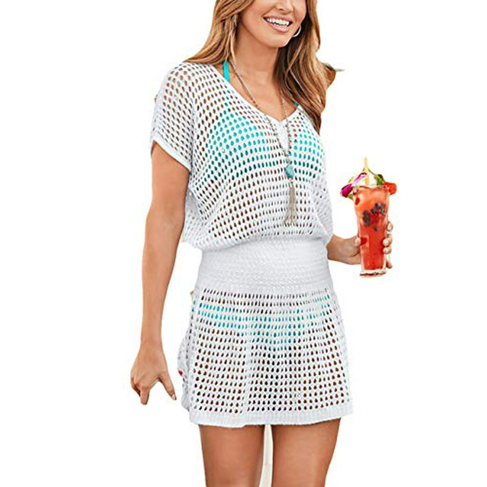 Bsubseach Bsubseach Women Hollow Out Beach Bathing Suit Cover Ups