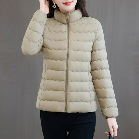 Ailaofu Women 2025 Fall Collar Casual Jacket Double Pocket Long Sleeve Jacket Outerwear