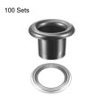 thumbnail image 4 of Uxcell 10.5 x 6 x 7mm Alloy Grommets Eyelets with Washers Dark Grey 100 Set, 4 of 6