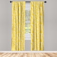 thumbnail image 2 of Ambesonne Botanical Curtains, Various Leaves Silhouette, Pair of 28"x84", Earth Yellow and White, 2 of 4