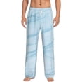 thumbnail image 2 of Picia Light Blue Marble Mens Soft Woven Cotton Elastic Waistband Sleep Pajama Pant Lounge Sleep Pant With Pockets And Drawstring-X-Large, 2 of 9