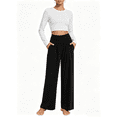thumbnail image 2 of UZMOG Wide Leg Pants Woman, Yoga Pants with Pockets Palazzo Pants for Women Casual Sweatpants High Waisted Flowy Black Pants for Women, 2 of 7