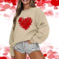 thumbnail image 2 of Gerichy Long Sleeve Shirts for Women Women Oversized Sweatshirt with No Hood - Cute Love Heart Graphic Pullover Valentine's Day Tops Long Sleeve Shirts for Women, 2 of 4