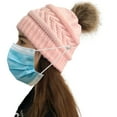thumbnail image 2 of iHPH7 Skull Hat Womens Beanie Hats Wool Hat Cute Beanies for Women Beanie Hats for Men Slouchy Beanie for Women Knitted Beanie Pink One Size, 2 of 6