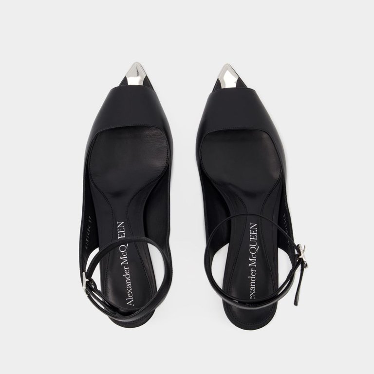 Alexander Mcqueen Punk Sandals - Leather - Black/Silver  display picture 1