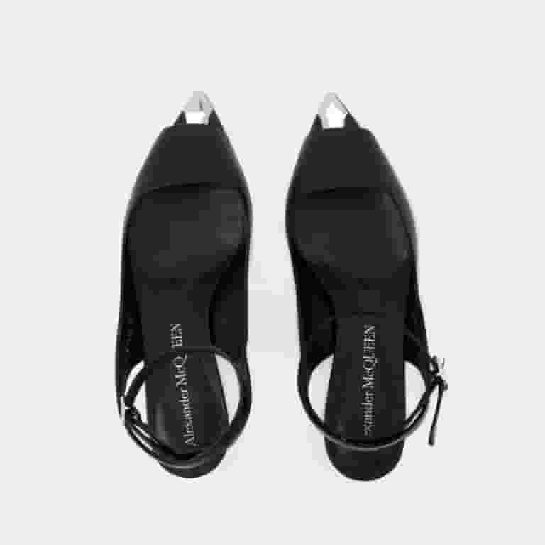 サンダル・ミュール Punk Sandals - Alexander Mcqueen - Leather - Black/Silver Alexander Mcqueen Punk Sandals - Leather - Black/Silver