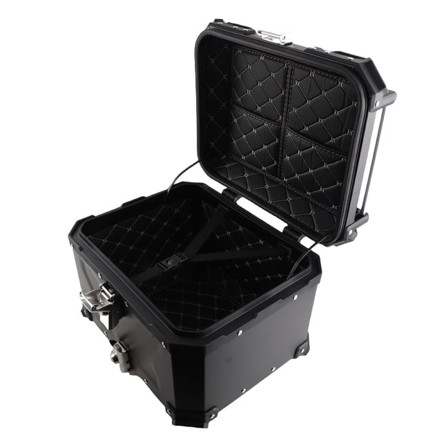 Caja Trasera Para Motocicleta, Almacenamiento De Motocicleta De Alta Resistencia, Universal, Negro, De Aluminio, Para Equipaje Para Motocicleta