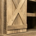 thumbnail image 7 of Farmhouse TV Stand, Sliding Barn Door TV Stand, Wooden Storage TV Stand for TV up to 65 Inches, Storage Cabinet Table with Adjustable Shelves, Wood Entertainment Center, Rustic Style, Oak, 7 of 7