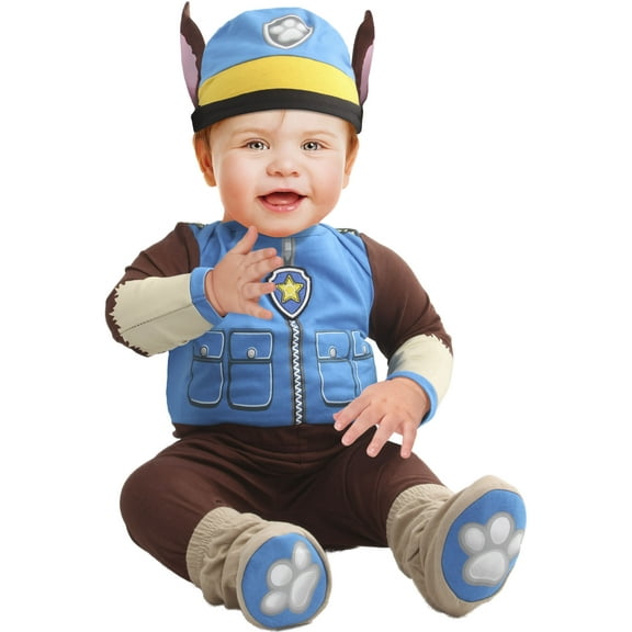 RUBIES II Paw Patrol Chase Fancy-Dress Costume for Infants with Bodysuit, Pants, Size 0-6 Months