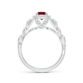 thumbnail image 2 of ANGARA Natural Nature Inspired Ruby Halo Ring with Leaf Motifs in 14K White Gold for Women (Size-5mm) | July Birthstone, Birthday, Anniversary, Jewelry Gift for Women | Natural Ruby Ring, 2 of 10