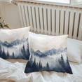 thumbnail image 5 of Mountain Landscape Peak Outdoor Pillow Covers Pack of 2 Forest Tree Silhouette Waterproof Throw Pillow Covers Decorative Cushion Cases for Patio Garden Tent Balcony Couch 26x26 inch, 5 of 8