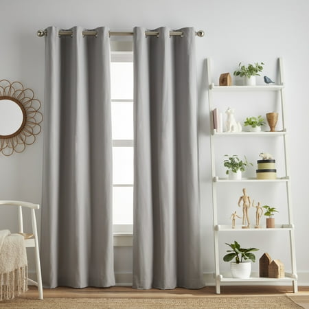 UPC: 0646998701637 | Dream Factory Harper Grommet Blackout Lined Light Grey 37 x 84 (2 piece set)