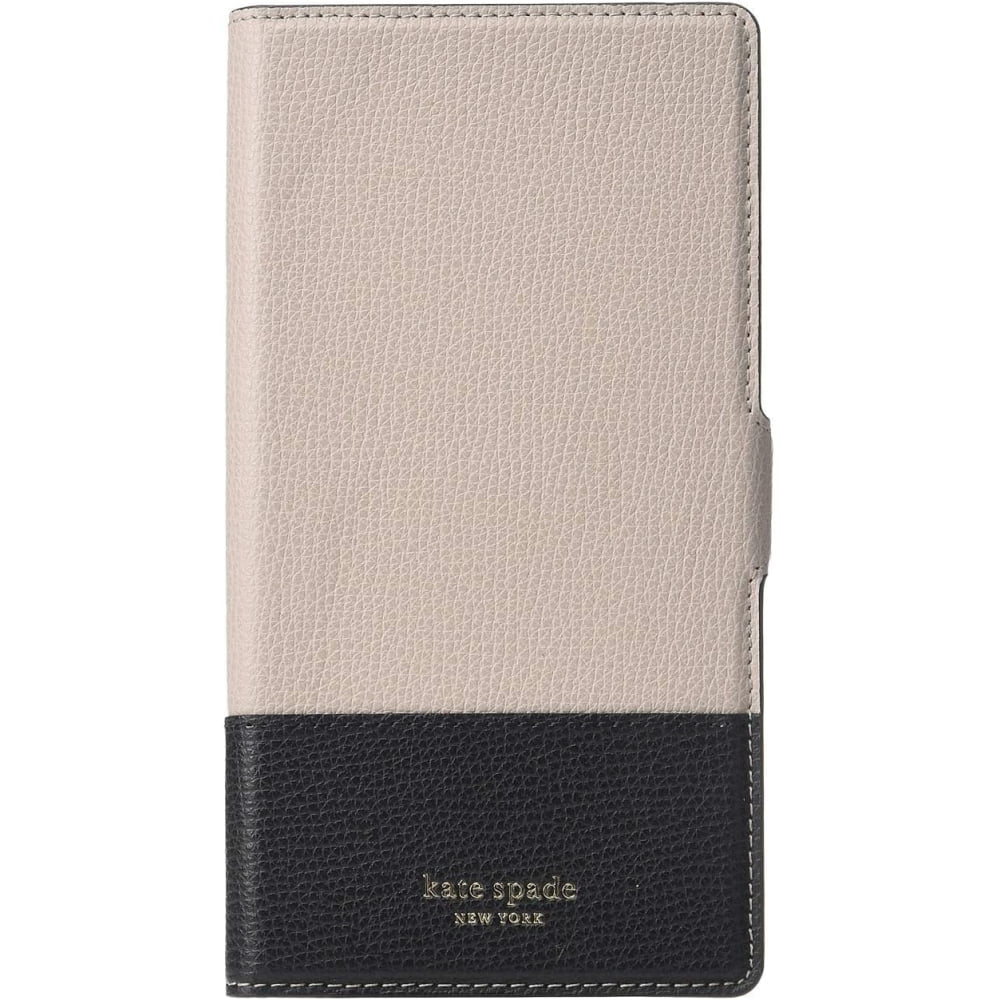 Kate Spade New York Sylvia Magnetic Folio Phone Case for iPhone XR, Warm  Taupe/Black 