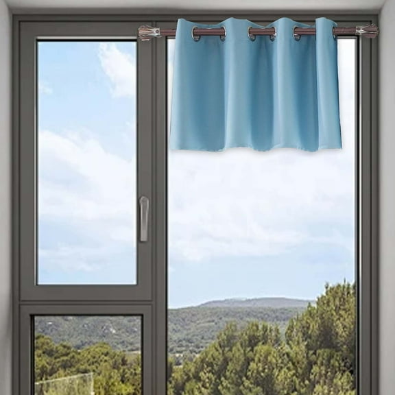 Blackout Curtains Short Window Curtains Solid Kitchen Window Curtains over Sink Small Window Curtains for Loft Basement Short Curtains for Window Valance W29 x L14 inch-1 Panels