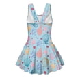 thumbnail image 2 of COEQINE Girls One Piece Tank Swimsuit with Skirt & Inner Liner, U Neck & V-Back Wide Strap Swimwear for Beach Play, Family Vacation, for Girls 12-13 Years, Seashell Starfish Coral Blue, 2 of 8