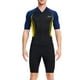 thumbnail image 1 of Traje de baño de pareja de pareja traje de baño de una pieza con cremallera frontal pantalones cortos de manga cortos deportes transpirables piel de buceo Surf traje de surf Men's Amarillo M 1.5mm Scienceny OD003629-02, 1 of 5