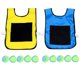 thumbnail image 1 of FELTECHELECTR Juego de pelota y chaleco adhesivo para niños, juego de pelota y chaleco adhesivo para el hogar y la escuela (azul, amarillo y 10 pelotas de esponja, color aleatorio), 1 of 4