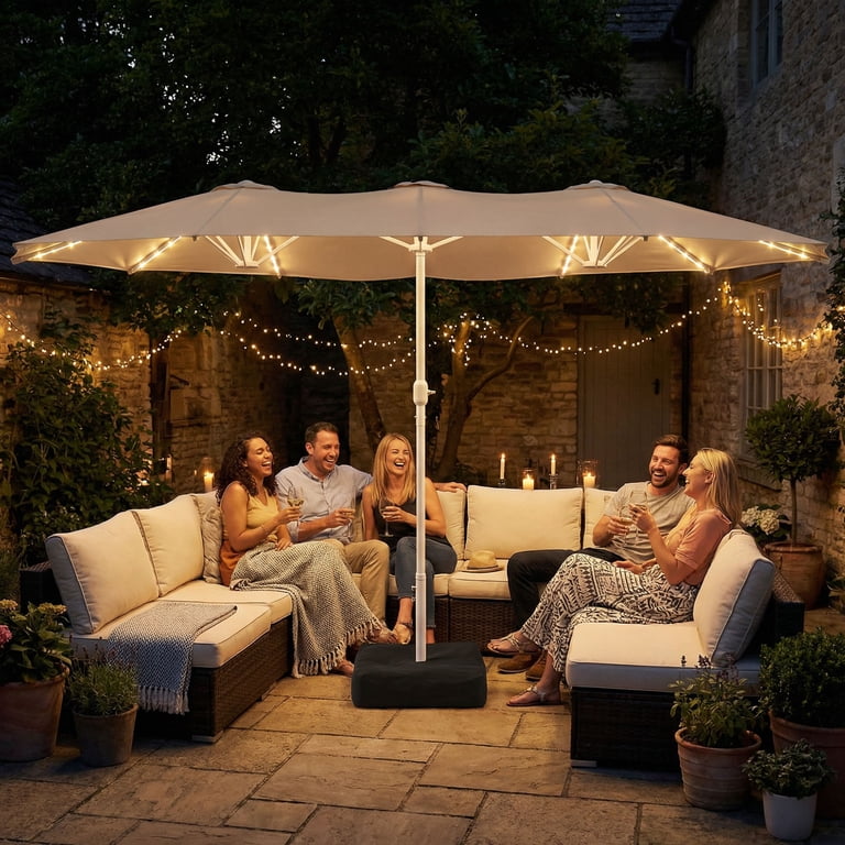 10x10 square cantilevered patio umbrella Aurora 10x10' Square Cantilever Umbrella With Crank Lift Infinity Tilt