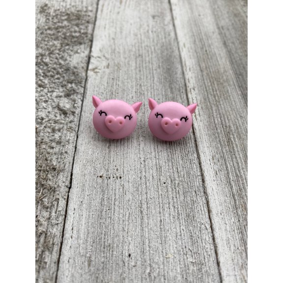 Pig Valentine's Love Heart Nose Stud Earrings Gift