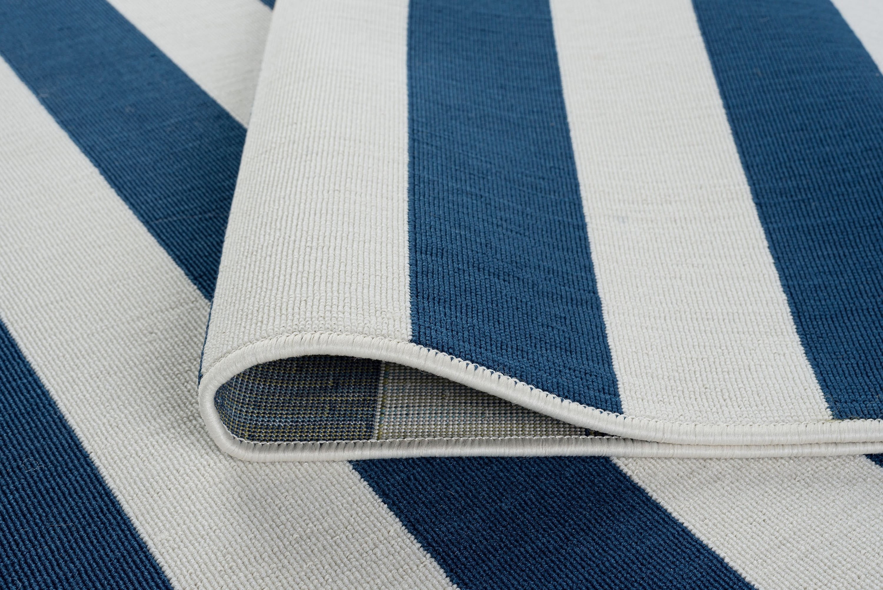 5x8 Water Resistant, Indoor Outdoor Rugs for Patios, Front Door Entry, Entryway, Deck, Porch, Balcony | Outside Area Rug for Patio | Navy, Stripe | Size: 5'3'' x 7'3''