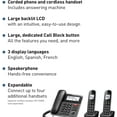 thumbnail image 2 of Panasonic KX-TGB852B Expandable Corded and Cordless Phone with Answering Machine, 2 of 8