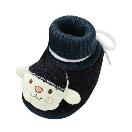 Siilsaa Sock Shoes Baby Boys Girls High Top Ankle Sneakers Soft Rubber Sole Oxford Loafers Anti-Slip Toddler Wedding Uniform Dress Shoes Black 3-6 Months