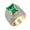 Green, variant on Gemstone Rings for Men Square Cut Big Halo Wide Band Stainless Steel Cubic Zirconia Gold Plated Iced Out Hip Hop Engagement Promise Wedding Personalized Gift Jewelry Red 9