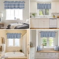 thumbnail image 4 of Curtain Valance for Windows, Modern Blue White Stripe Kitchen Valances Rod Pocket Short Curtains, Minimalist Geometric Line Window Valance for Bedroom Bathroom Living room 42x12in, 4 of 9