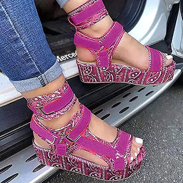 Sandalias de mujer con plataforma de boca de pescado de color europeo y americano de verano Wmkox8yii shjk947