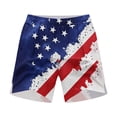 thumbnail image 5 of LEKWK 4Th of July Shorts for Men Outdoor Lightweight Elastic Waist Shorts with Pockets Flag Print Loose Fit Bermuda Shorts Casual Lounge Beach Vacation Everyday Wear Purple M, 5 of 7