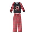 thumbnail image 1 of Combinaison Quotidienne à Carreaux à Taille Élastique Imprimée en Wapiti avec Col Rond et Pyjama Familial de 2 Pièces, 1 of 9