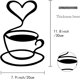 thumbnail image 2 of Decoración de pared de madera con forma de taza de café, arte de pared de café negro, silueta de taza de café, decoración colgante, corte láser, letrero rústico de café con forma de corazón, 2 of 9