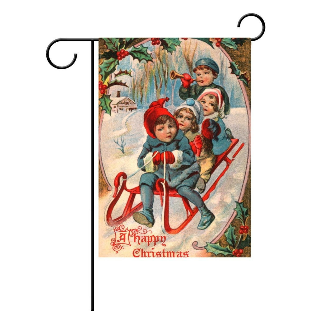 POPCreation Winter Christmas Holiday Garden Flag 12x18 Inches Winter