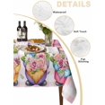 thumbnail image 2 of Watercolor Gnomes Floral Table Cloth, Waterproof Tablecloth for Rectangle Tables, Spring Butterflies Flowers Pink Plaid Reusable Washable Fabric Table Cover for Restaurant Kitchen Dining 52"x70", 2 of 9