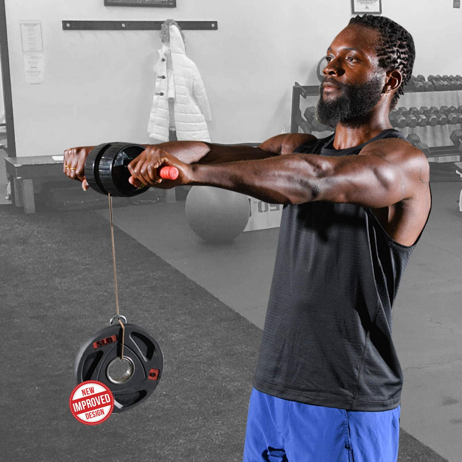 Hand and Wrist Exerciser Gym Wrist Curl Exerciser Trainer Forearm Strengthener VGEBY Forearm Roller 