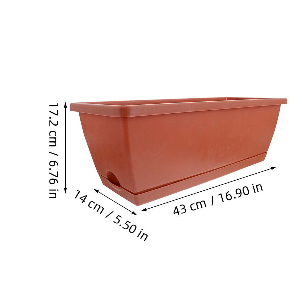 WHAMVOX  4 Sets Rectangular Planting Trough Planters Large Garden Flower Pots Red
