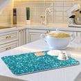 thumbnail image 6 of GZHJMY Cyan Glitter Texture Dish Drying Mat for Kitchen Counter,Super Quick Absorbent Composite Sponge Dish Drying Pad,Heat Resistant Non-Slip Rack Tableware Mat (18x24Inch)for Dishes Coffee Machine, 6 of 7