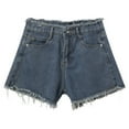thumbnail image 6 of ZRBYWB Shorts For Women Female Retro Denim Jeans With High Waist Straight Leg Wide Leg Floor Length Pants For Women, 6 of 9