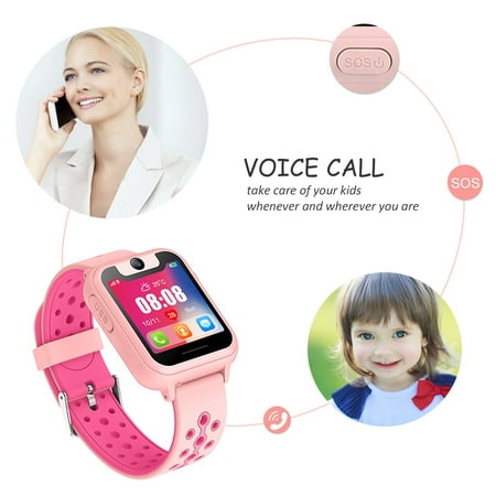 Kids Smartwatch with GPS Tracker Phone Remote Monitor Camera Touch Screen One Game Anti Lost Alarm Clock App Control by Parents for Children Boys Girls Christmas Holiday Birthday (Best Puzzle Alarm Clock App)