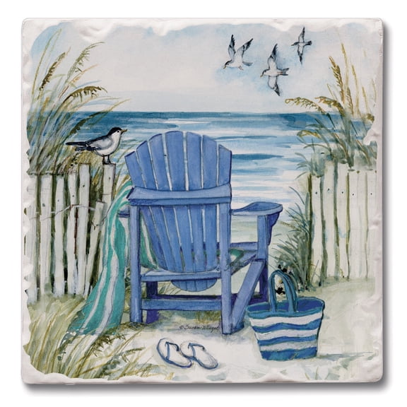 Thirstystone By The Sea Chairs 4-Pack Tumbled Tile Coasters