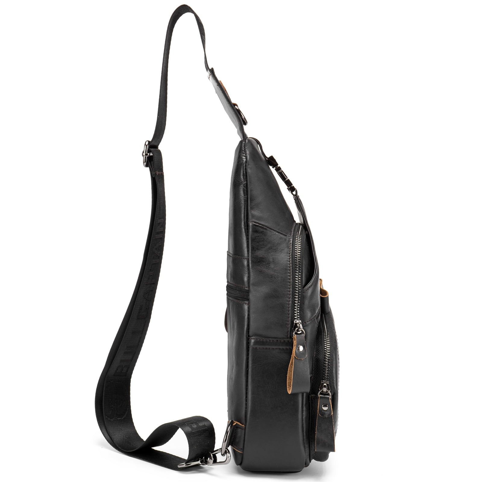 Men Sling Bag Water Resistant  Theft Leather Chest Pack Cross Body Bag Shoulder Backpack Casual Messenger Bag