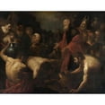 thumbnail image 3 of Orazio de Ferrari 14x12 Black Modern Framed Museum Art Print Titled - Moses Giving Water to the Israelites in the Desert, 3 of 5
