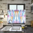 thumbnail image 4 of Yayeee Kitchen Curtains Tier Pair Light Filtering 27"x24" Rod Pocket Short Cafe Window Panel, Watercolor Ice Cream Pattern, 4 of 7