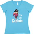 thumbnail image 3 of Inktastic I'm the Captain- Pirate Girl Women's V-Neck T-Shirt, 3 of 5