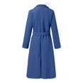 thumbnail image 5 of Ovticza Womens Classic Coat Lapel Collar Open Front Belted Long Jacket Blue S, 5 of 7