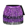 thumbnail image 4 of XIAOCHA Womens Sequin Fringe Mini Skirt Fitted High Waist Shiny Skirt Sparkly Glitter Party Skirts, 4 of 4