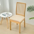 thumbnail image 2 of 4 Pack Beige Seat Covers for Dining Chairs,Removable Washable Anti-Dust Kitchen Chair Slipcovers,Stretch Upholstered Office Chair Seat Cushion Slipcovers Protectors, 2 of 7