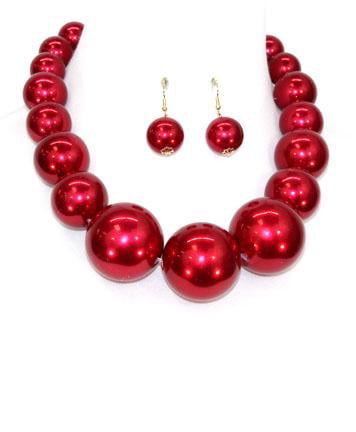 Red pearl Delta Sigma Theta 3pc Bracelet Set 