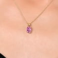 thumbnail image 3 of Gem Stone King 14K Yellow Gold Pendant with Chain Pink Oval Moissanite (0.90 Cttw), 3 of 6